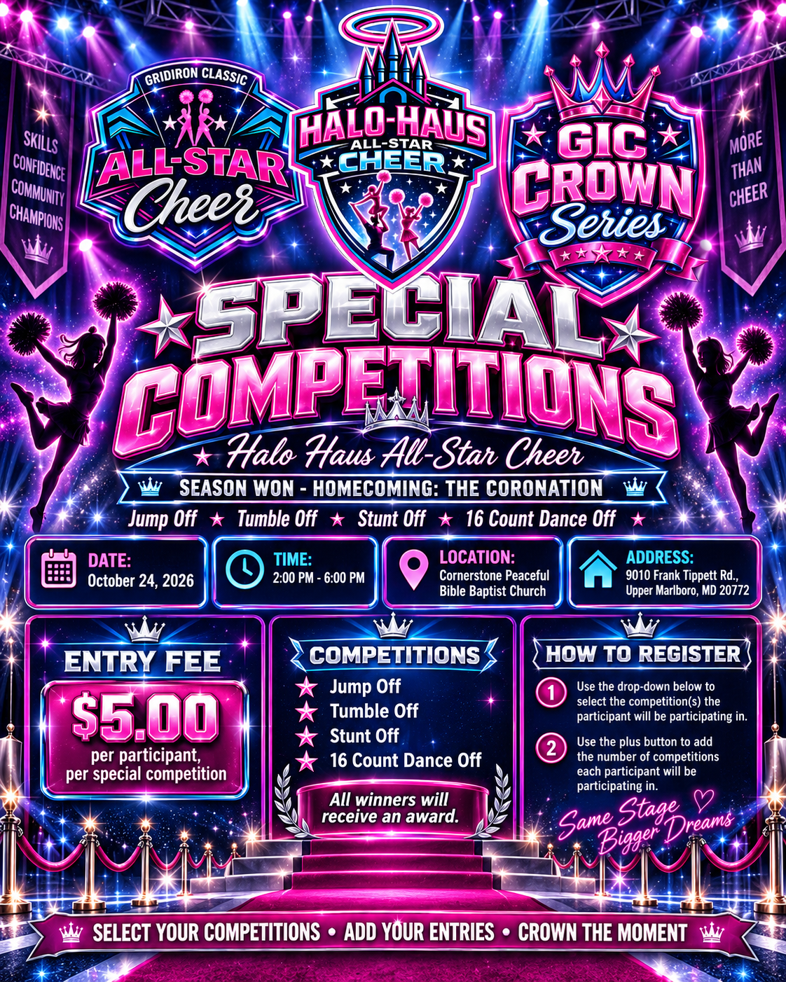 Special Competitions - Jump Off, Tumble Off, Stunt Off, 16 Count Dance Off (Halo Haus All- Star Cheer - Season WON Homecoming: The Coronation)