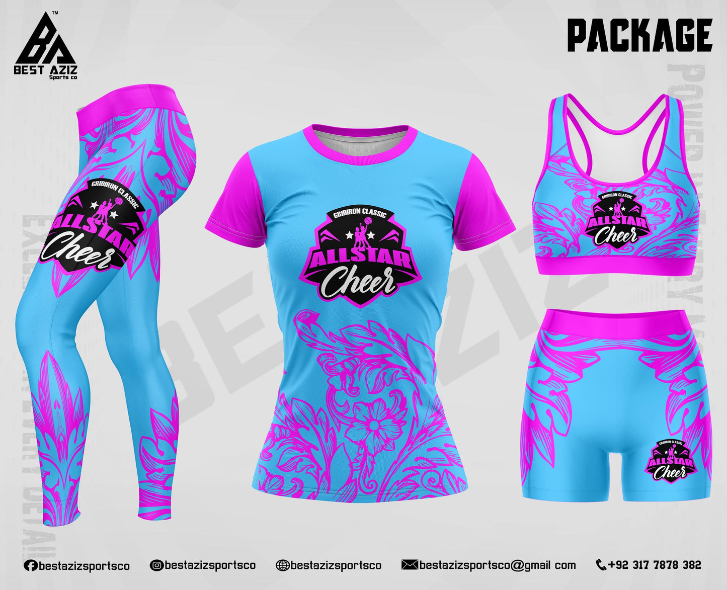 GIC Cheer 2-Piece Biker Short & Sports Bra Set