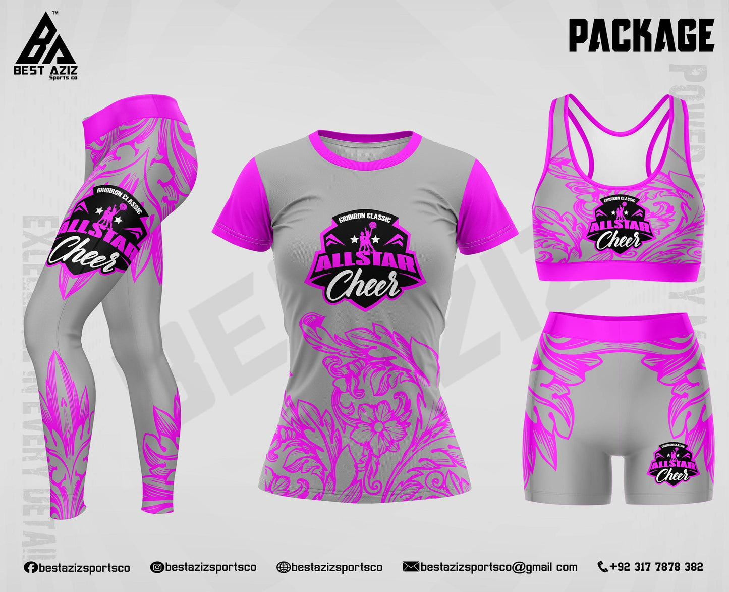 GIC Cheer 2-Piece Biker Short & Sports Bra Set