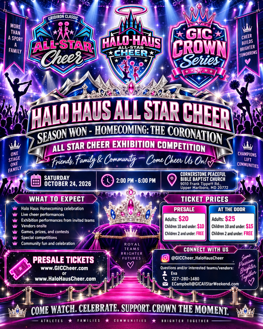 Pre-Sale Ticket YOUTH - Halo Haus All-Star Cheer Season WON - The Coronation