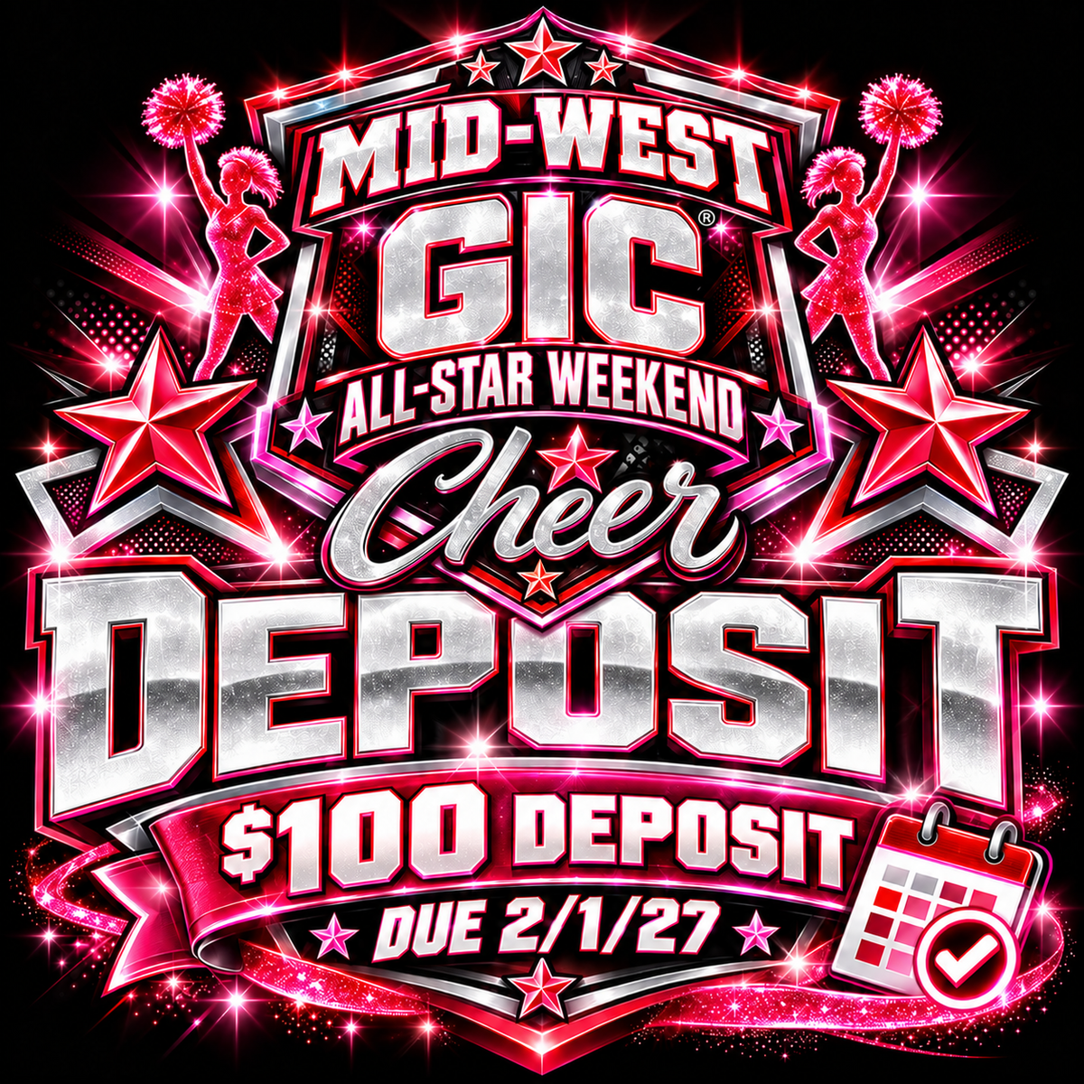 Deposit Midwest  Payment Plan- GIC Cheer All-Star Weekend