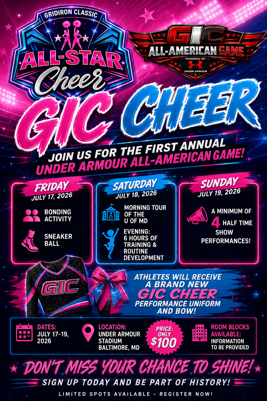 GIC Cheer and Under Armour All-American Game
