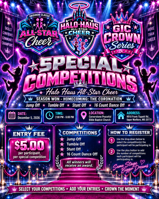 Special Competitions - Jump Off, Tumble Off, Stunt Off, 16 Count Dance Off (Halo Haus All- Star Cheer - Season WON Homecoming: The Coronation)