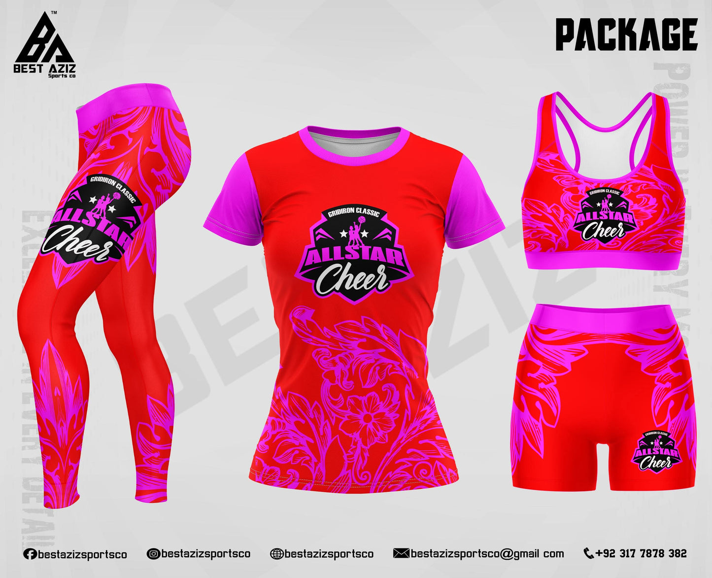 GIC Cheer 2-Piece Biker Short & Sports Bra Set