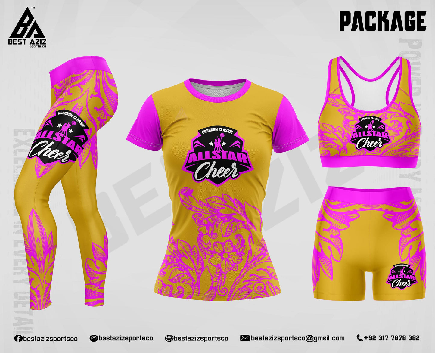 GIC Cheer 2-Piece Biker Short & Sports Bra Set