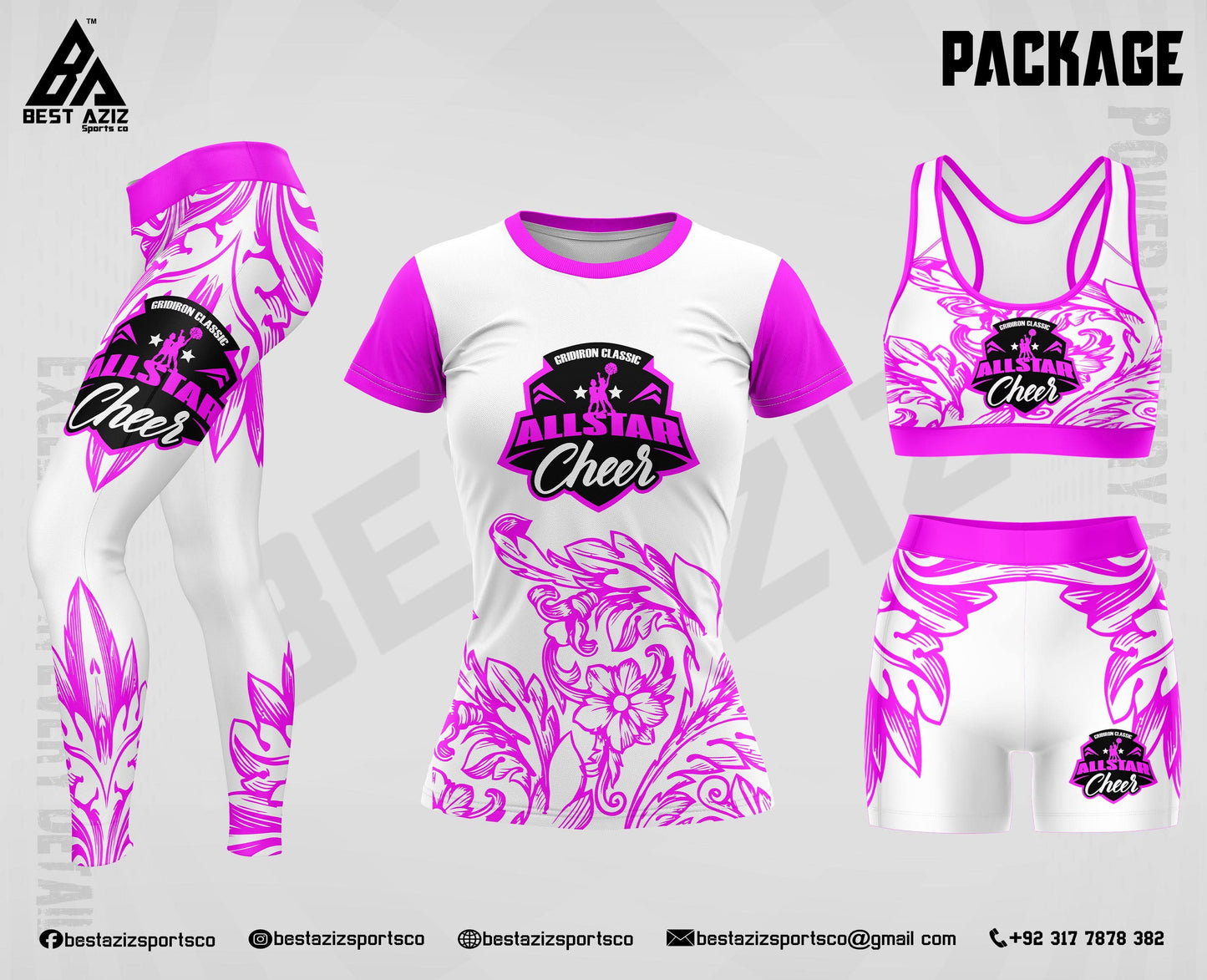 GIC Cheer 2-Piece Biker Short & Sports Bra Set
