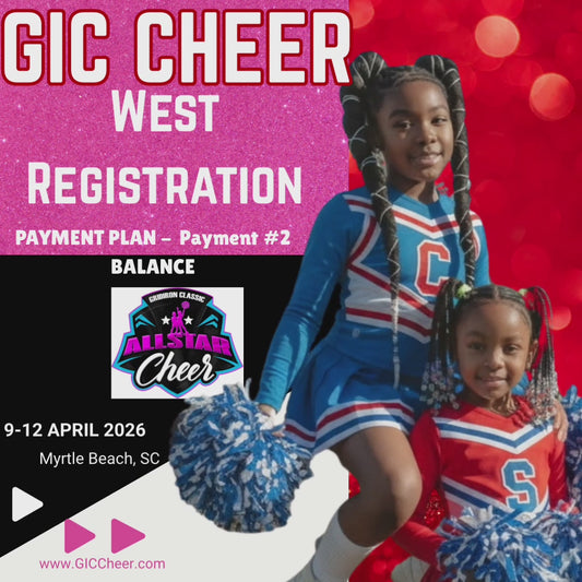 PAYMENT PLAN: BALANCE - West All Star Cheer Clinic and Showcase (INDIVIDUAL ATHLETE) Registration